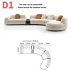 Nordic Style Convertible Upholstered Fabric Sectional Sofa with Curved Arms for Hotel Living Room Apartment