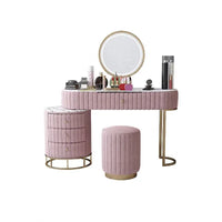 Nordic Modern Vanity Dresser With Drawers, Bedroom Furniture Makeup Dresser With Mirror, Dressing Table With Lights
