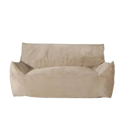 Fila Velveteen Two Seat Bean Bag Sofa Modern European Design Oversized Armrests Shredded Foam Fill Extra Soft