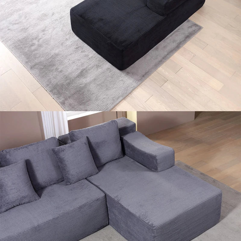 Modern Minimalist Lazy Sofa with Compressible Italian High-density Foam Compact Modular Living Room Sofa Set for Small Spaces