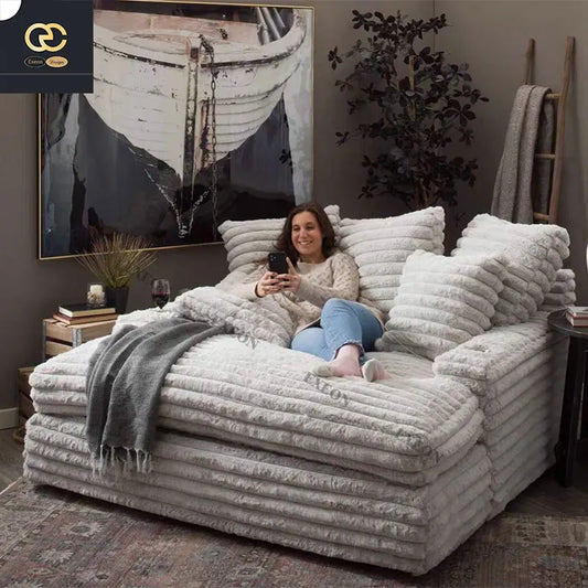 Charming High Resilience Design, Home Luxury Sofa Bed, Corduroy Classic Large Sofa