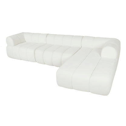 Modern L-Shaped Convertible Sectional Sofa Sofa Bed High-Density Fully Compressed Sponge Chaise Lounge 2-Piece Set Fully