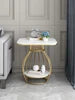 Luxury Modern Minimalist Coffee Table Side Table Made of Sintered Stone with Metal Frame for Home Office School for Dining Park