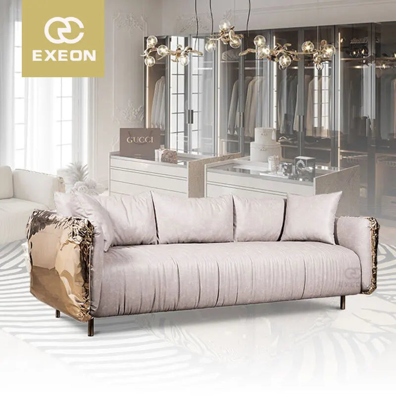 Italian BOCA Style Full-skin High-grade Stainless Steel Intensive Light Luxury Sofa Furniture