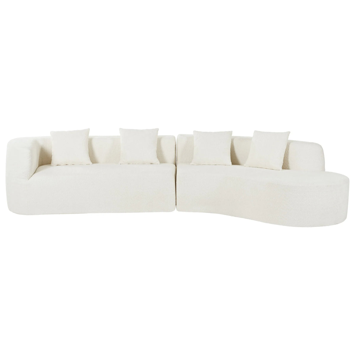 Modern L-Shape Chenille Furniture Sets Modular Sectional Sofa Bed 2-Piece 4 Pillows Plush Sponge Eco-Friendly Durable Living