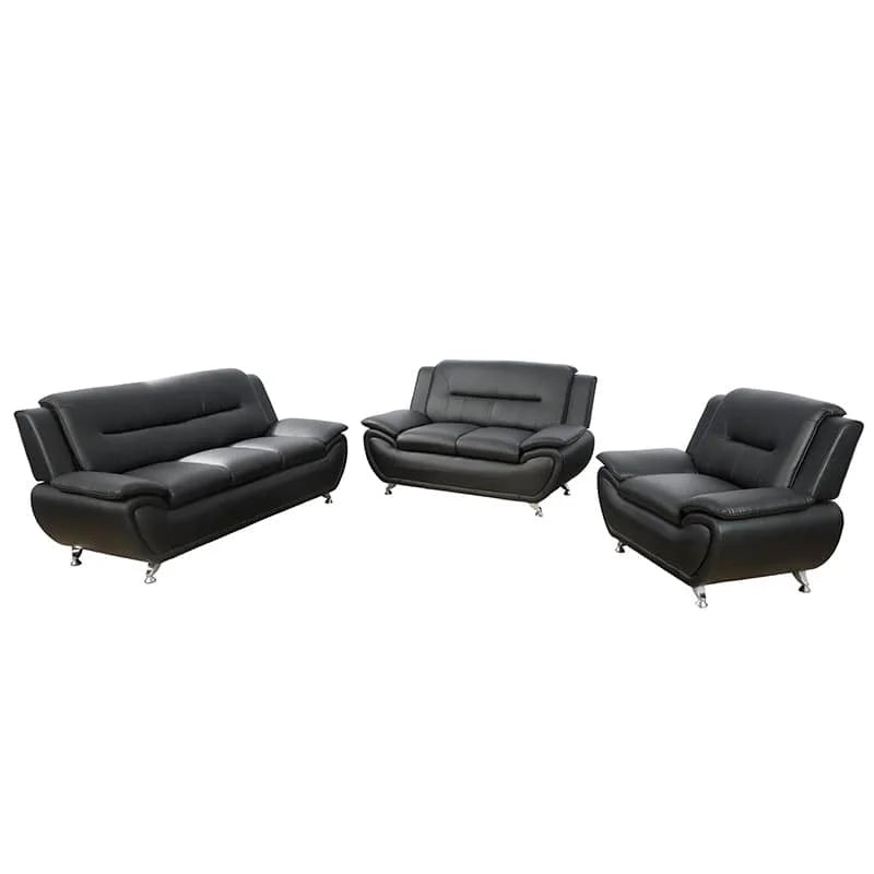 Luxury Modern 2 Seater Sofa Set Furniture Home Office Hotel Black Leather Modular Sofas for Sale