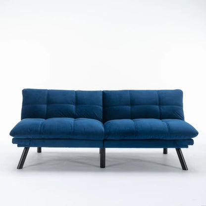 FCJ Navy Blue Convertible Folding Modern Sofa Bed Reclining and Extendable for Home or Mall Use for Living Room