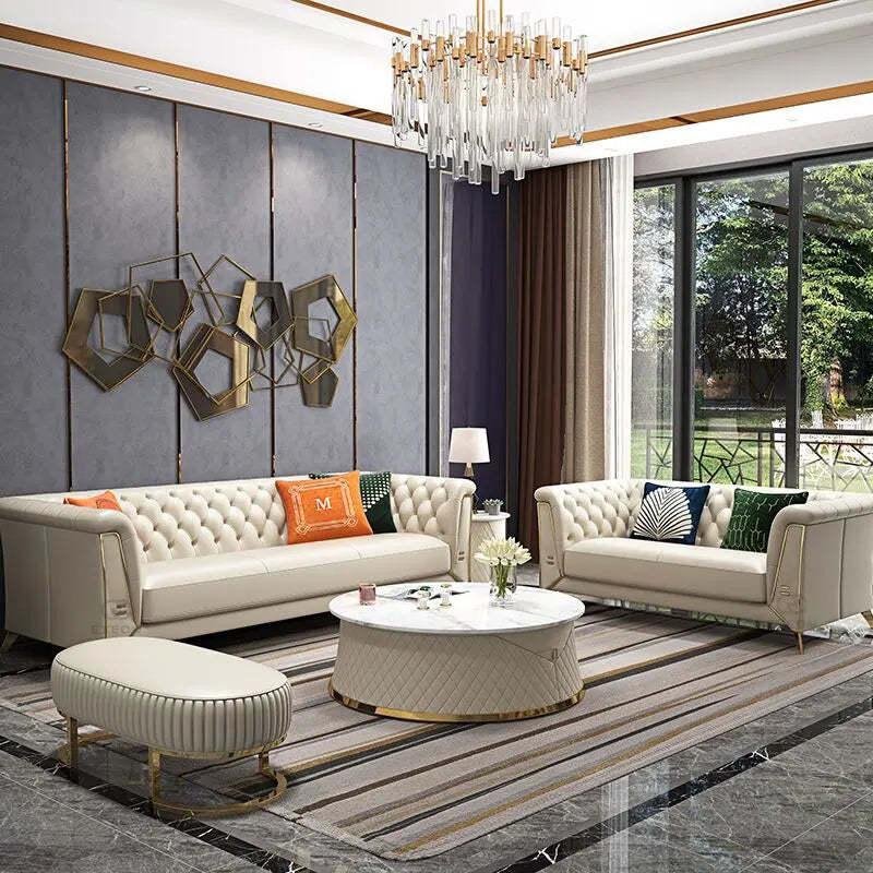 American Sofa Combination Living Room Modern Simple Light Luxury Three People Sofa