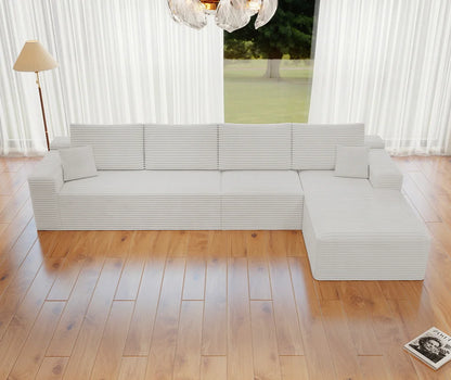 Modular Convertible Sectional Sofa Set Upholstered L-Shape Modern Sofa for Living Room Bedroom Apartment No Assembly Required