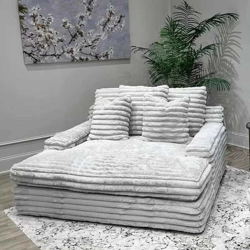 Sofa Bed Corduroy Fabric Ultra-wide Sitting Depth Comfortable Simple Modular Sofa Suitable for Living Room Villa