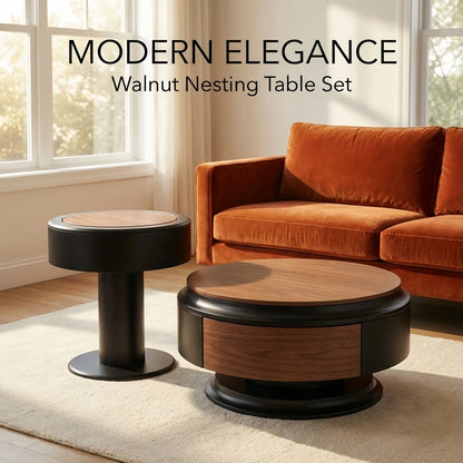 Modern Two-piece Design, Coffee Table, Wooden Board, Glossy Paint, Easy to Clean, Durable, Household Living Room Furniture