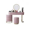 Nordic Modern Vanity Dresser With Drawers, Bedroom Furniture Makeup Dresser With Mirror, Dressing Table With Lights