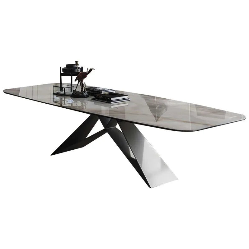 Nordic Modern Luxury Rectangular Dining Table Set Home Use Living Room Furniture