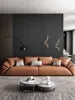 Italian Leather Sofa Light Luxury Modern First Layer Leather Small Apartment Direct Row Four-person Down Sofa
