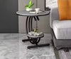 Contemporary Modern Luxury Living Room Side Table Made of Sintered Stone With Metal Frame Home Bar Office Furniture Park