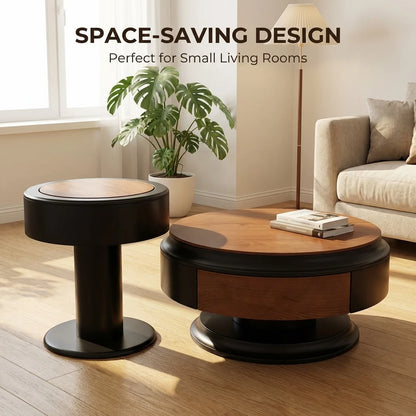 Modern Two-piece Design, Coffee Table, Wooden Board, Glossy Paint, Easy to Clean, Durable, Household Living Room Furniture