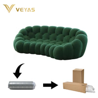 2025 Contemporary 1 2 3 Person Seater Velvet Upholstered Sponge Vacuum Compressed Football Sectional Sofa Set Hotel Apartment