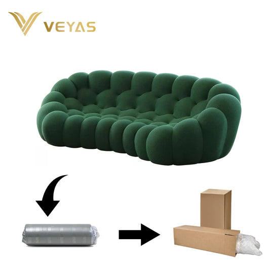 2025 Contemporary 1 2 3 Person Seater Velvet Upholstered Sponge Vacuum Compressed Football Sectional Sofa Set Hotel Apartment