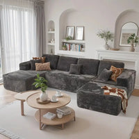Factory Wholesale Modular U-Shape Cloud Sofa with Reversible Chaise, Vacuum Compressed & Boneless