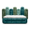 Art Modern King Deluxe Bed Solid Wood Frame Metal Legs Blue Green Red Velvet Bedroom Furniture