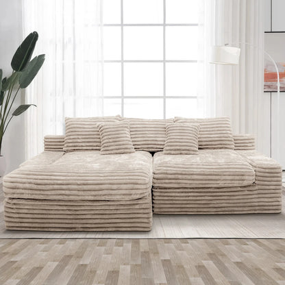 Latest Trend 2026 Amazond Modern Fabric L-Shaped Sofa Small Apartment & Hotel Bedroom Friendly Inflatable Convertible