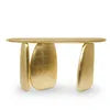 Luxury Modern Gold Console Table for Entrance Hallway Living Room & Villa Corner Irregular Oval Portal Console Furniture