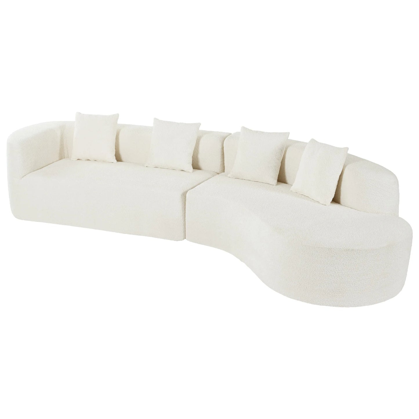 Modern L-Shape Chenille Furniture Sets Modular Sectional Sofa Bed 2-Piece 4 Pillows Plush Sponge Eco-Friendly Durable Living