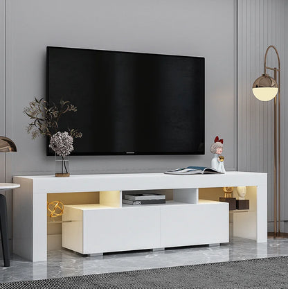 Modern Wood TV Stand with Adjustable Storage Shelves and TV Lift Fits 60-64in TVs for Living Room Hotel or Office