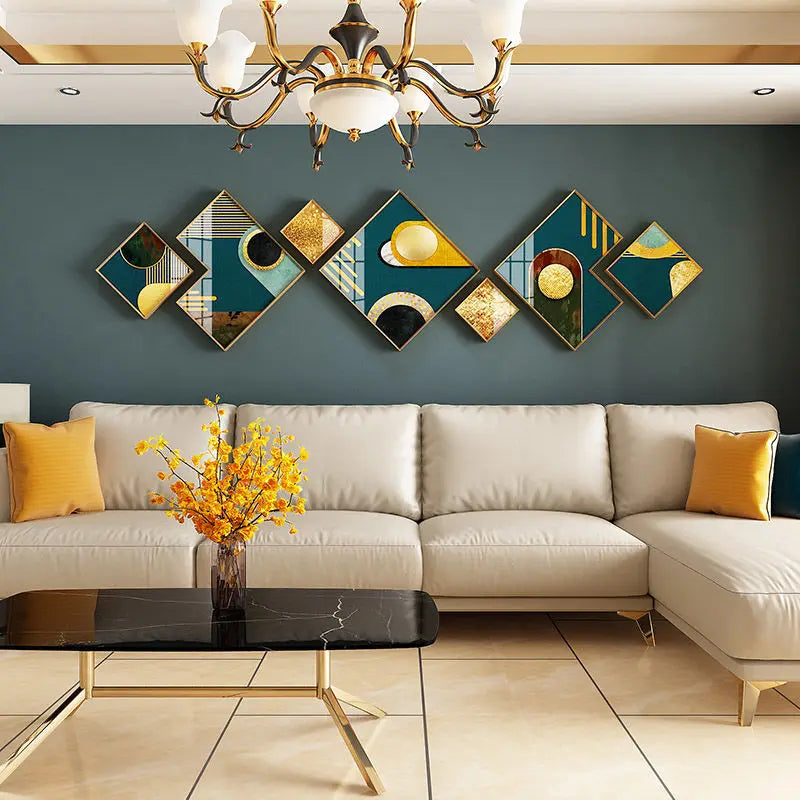 270X73cm Aluminum Alloy Frame Glass Gallery Hanging Paintings Living Room TV Sofa Background Crystal Wall Decor Dropshipping DDP