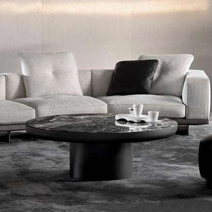 Italian-designed Living Room Table Round Natural Marble Center Table Coffee Table Set in Luxurious Modern