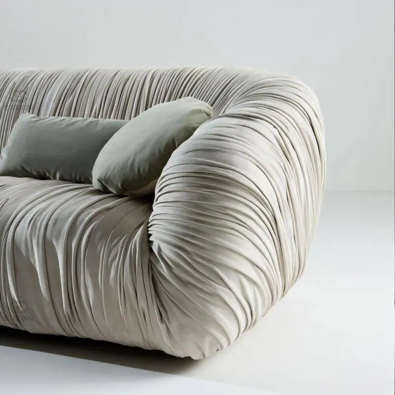Italian Style Sofa Small Apartment 2.2 Meter Layer Leather Sofa Living Room Light Luxury Furniture