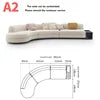 Nordic Style Convertible Upholstered Fabric Sectional Sofa with Curved Arms for Hotel Living Room Apartment