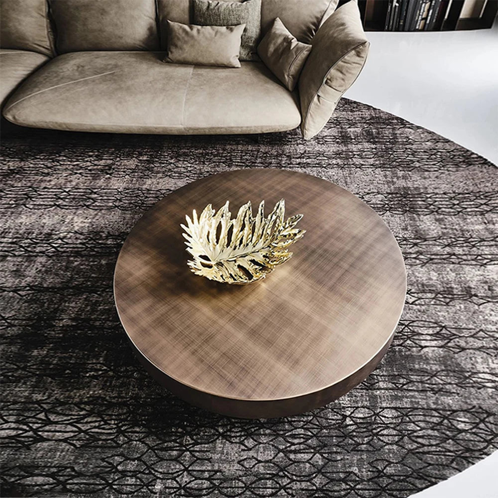 Luxury Modern Round Coffee Table Sets Hotel Center Tables Frame Combination Coffee Table Living Room Metal With Glass 1 Piece