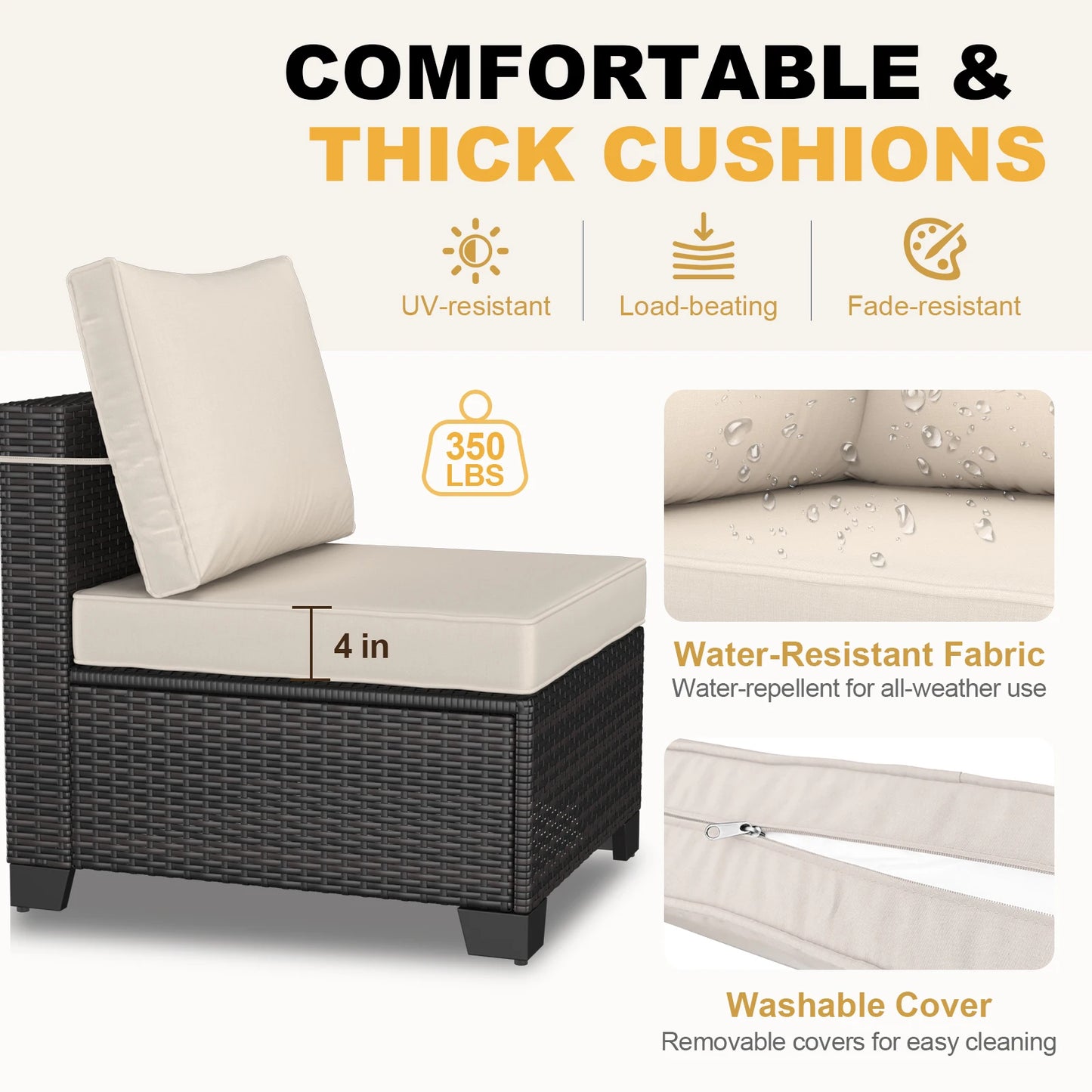 7-piece Sofa Custom Modular Combination Rattan Garden Preferred Outdoor Furniture Factory Wholesale Low-cost Sofa Set Multicolor