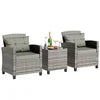 Anti-fading Patio Furniture 3 Pieces/4 Pieces Sofa Outdoor Wicker Loveseat Set With Cushions with Removable Cushion Covers