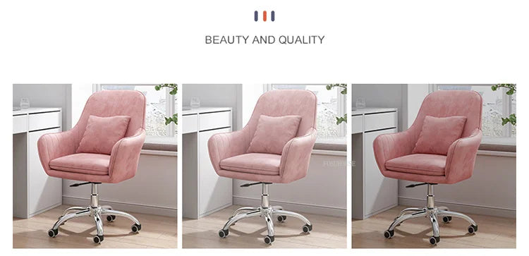 Ergonomic Nordic Office Chair Modern Design with Armrest Soft Cushion Lift Swivel Backrest Computer Chair for Home Conference