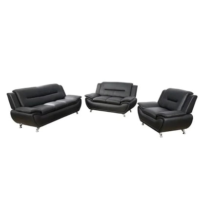 Luxury Modern 2 Seater Sofa Set Furniture Home Office Hotel Black Leather Modular Sofas for Sale