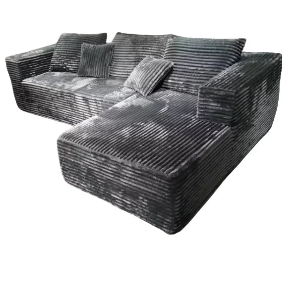 Modern Style Rabbit Plush Corduroy Fabric Bean Bag Sofa Module Vacuum Compression for Living Room Corner Section