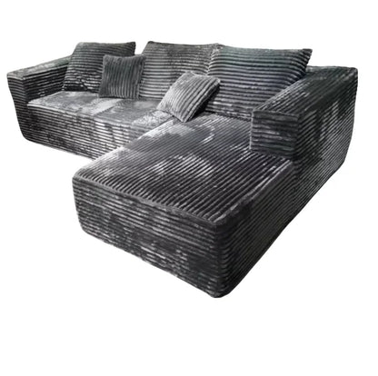 Modern Style Rabbit Plush Corduroy Fabric Bean Bag Sofa Module Vacuum Compression for Living Room Corner Section