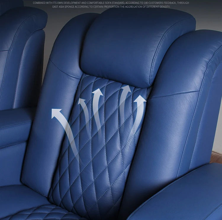Multifunctional Electric Recliner Home Theater Living Room Sofa Genuine Leather Couch Nordic Cinema Modern Relax Massage Chair