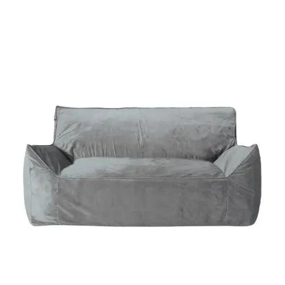 Fila Velveteen Two Seat Bean Bag Sofa Modern European Design Oversized Armrests Shredded Foam Fill Extra Soft