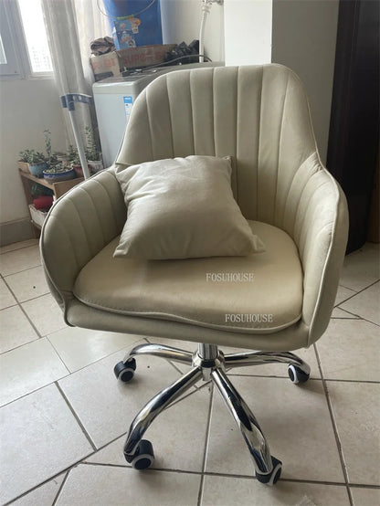 Ergonomic Nordic Office Chair Modern Design with Armrest Soft Cushion Lift Swivel Backrest Computer Chair for Home Conference