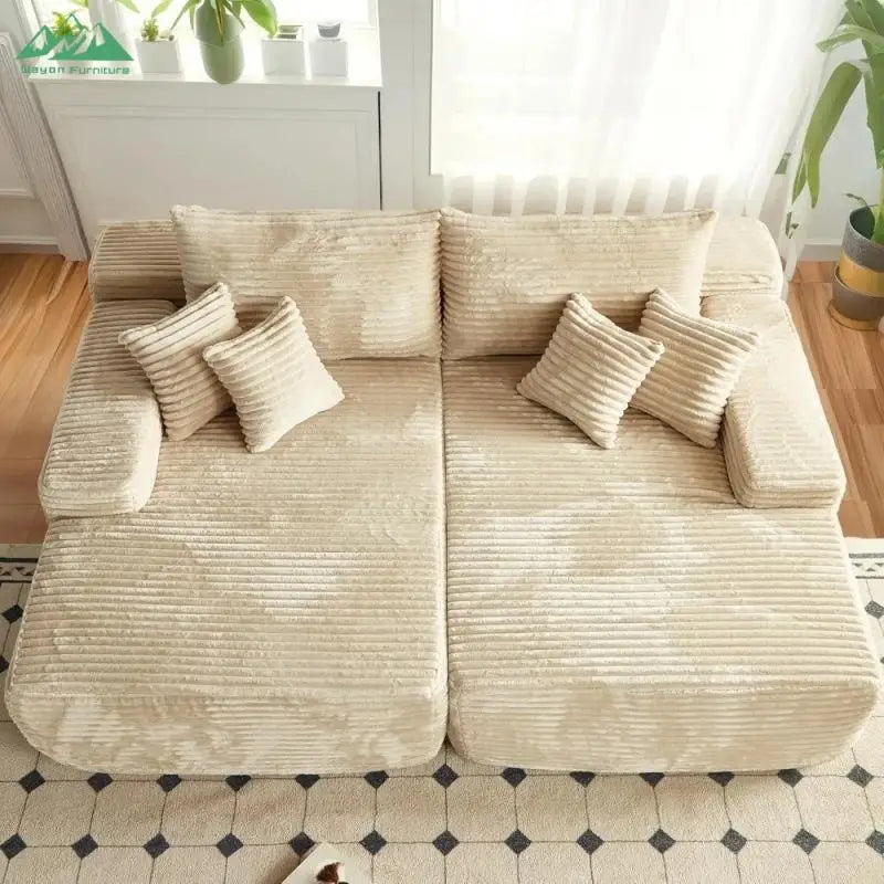 Wayon L-Shaped Compressible Sofa Bed Set Small Space Bedroom Living Room Villa 2/3 Seater Easy Moving