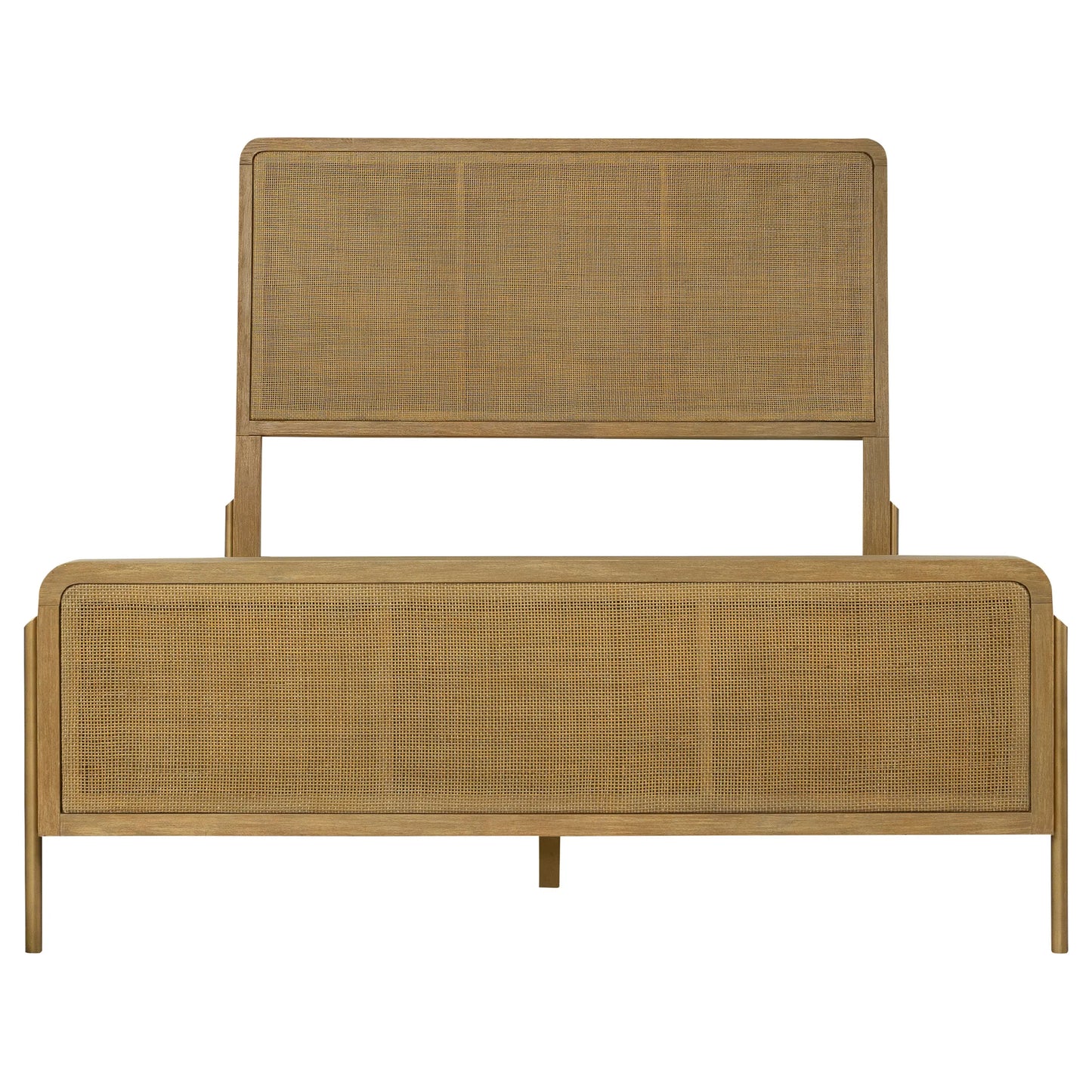 Natural Cane Queen Bedroom Set Luxury Wood Furniture Convertible for Home Apartment Hotel or Room Use