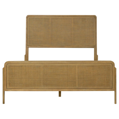 Natural Cane Queen Bedroom Set Luxury Wood Furniture Convertible for Home Apartment Hotel or Room Use