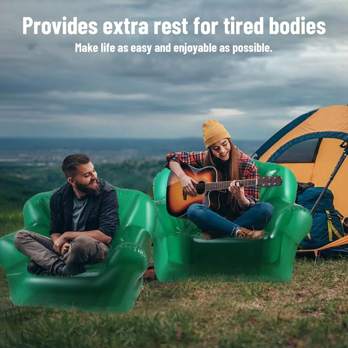 Waterproof Portable Adult Inflatable Sofa, Suitable for Family Use and Outdoor Camping, Load Capacity: 330 Pounds