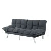 Multifunctional Modern Sofa Bed Foldable 2-Seater Velvet Fabric for Bedroom Living Room & Apartments (Black)