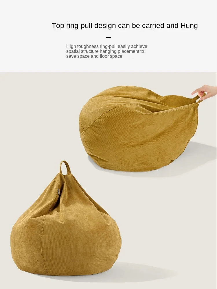 OTAUTAU Adults Children Corduroy Bean Bag Cover Without Filler Beanbag Pouf Chair Puff Salon Corner Seat Game Movie Sac DD005