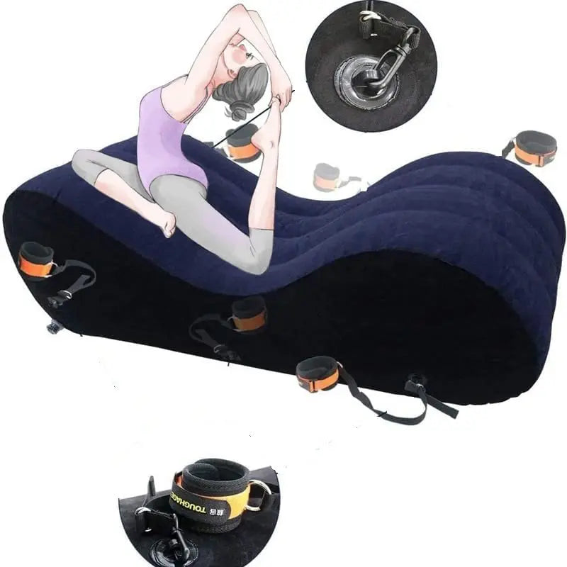 Sofa Inflatable Bench Bed Magic Lounge S-Shape Pillow Furniture for Adults Rest Kids Rest Game Toys Couples-Love Position Aid