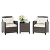Anti-fading Patio Furniture 3 Pieces/4 Pieces Sofa Outdoor Wicker Loveseat Set With Cushions with Removable Cushion Covers